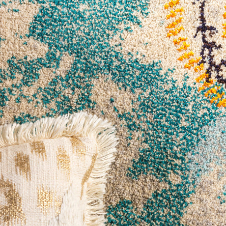 Beige 8' x 8' Estrella Round Area Rug 100% Polypropylene Non-Shedding Stain Resistant Carpet Colorful Modern Abstract Design Easy Clean for Home Decor for Sale at Rug Engine