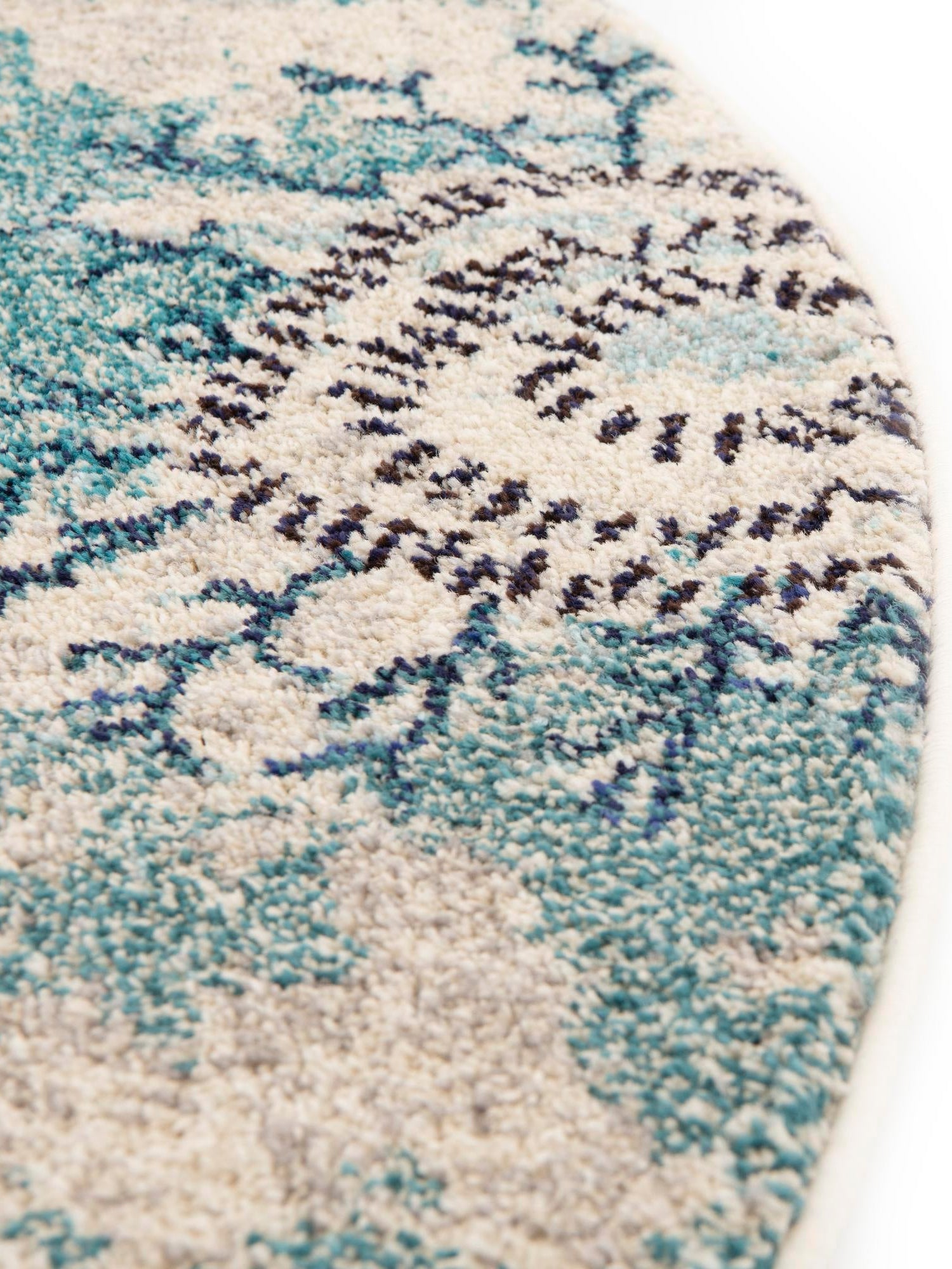 Beige 8' x 8' Estrella Round Area Rug 100% Polypropylene Non-Shedding Stain Resistant Carpet Colorful Modern Abstract Design Easy Clean for Home Decor for Sale at Rug Engine