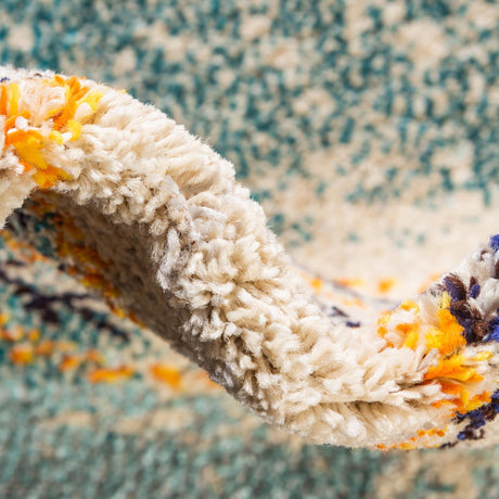 Beige 7' 1 x 10' Estrella Rectangle Area Rug 100% Polypropylene Non-Shedding Stain Resistant Carpet Colorful Modern Abstract Design Easy Clean for Home Decor for Sale at Rug Engine