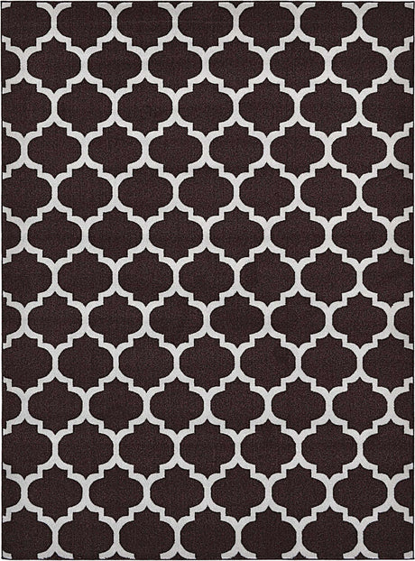Chocolate Brown 7' 10 x 11' Trellis Rectangle Area Rug