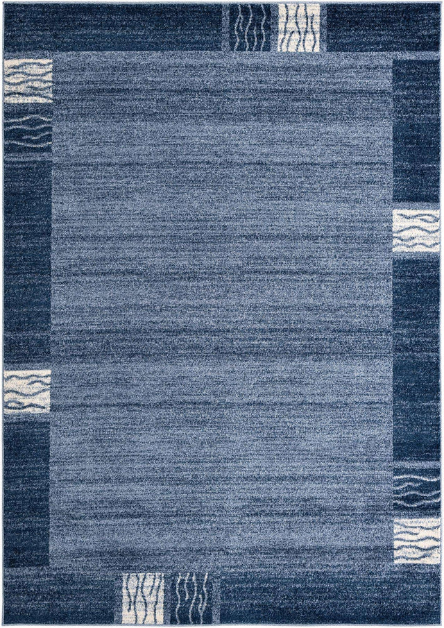 Light Blue 7' 1 x 10' Del Mar Rectangle Area Rug 100% Polypropylene Easy Clean Stain Resistant Vivid Modern Carpet Mat for Home Decor Interior Designing for Sale at Rug Engine
