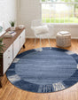 Light Blue 4' 1 x 4' 1 Del Mar Round Area Rug 100% Polypropylene Easy Clean Stain Resistant Vivid Modern Carpet Mat for Home Decor Interior Designing for Sale at Rug Engine