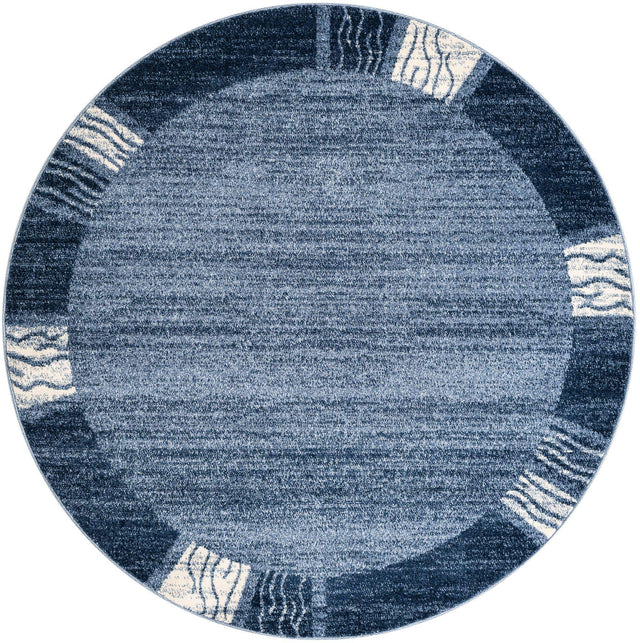Light Blue 6' 1 x 6' 1 Del Mar Round Area Rug 100% Polypropylene Easy Clean Stain Resistant Vivid Modern Carpet Mat for Home Decor Interior Designing for Sale at Rug Engine