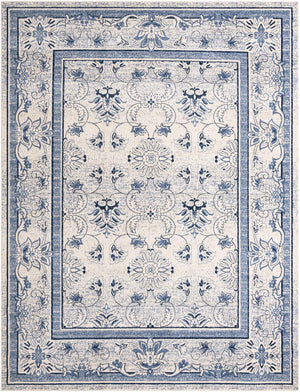 Ivory Blue 10' x 13' 1 La Jolla Rectangle Area Rug 100% Polypropylene Traditional Pattern Easy Clean Carpet for Living, Dining, Bedroom, Office for Sale at Rug Engine