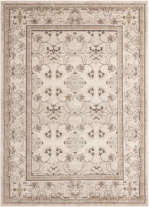 Ivory 7' 10 x 11' La Jolla Rectangle Area Rug 100% Polypropylene Traditional Pattern Easy Clean Carpet for Living, Dining, Bedroom, Office for Sale at Rug Engine
