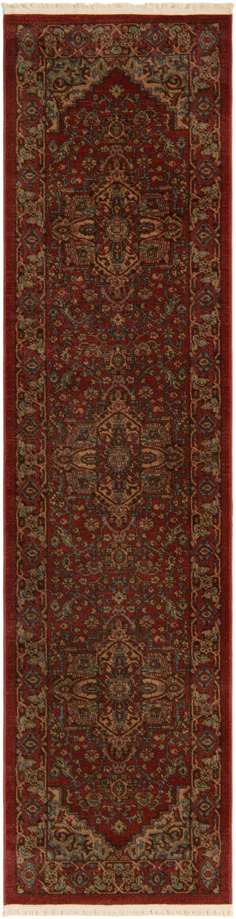 Red 2' 7 x 10' Sahand Runner Area Rug Affordable Easy Clean Traditional Design Durable Carpet for Home Interior Design Living Room Dining Office for Sale at Rug Engine