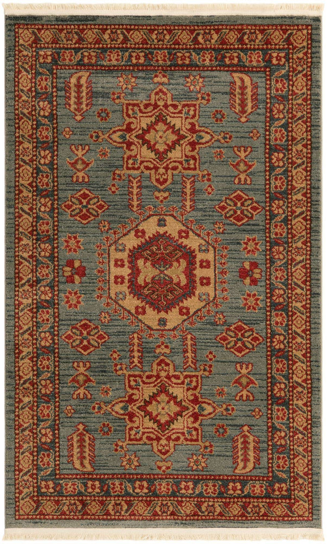 Light Blue 3' 1 x 5' 3 Sahand Rectangle Area Rug Affordable Easy Clean Traditional Design Durable Carpet for Home Interior Design Living Room Dining Office for Sale at Rug Engine