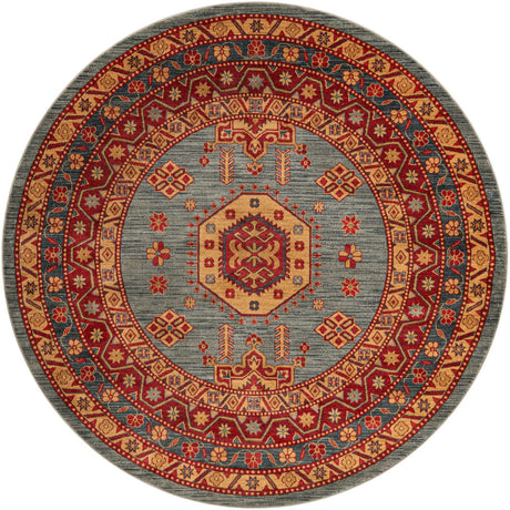 Light Blue 8' x 8' Sahand Round Area Rug Affordable Easy Clean Traditional Design Durable Carpet for Home Interior Design Living Room Dining Office for Sale at Rug Engine
