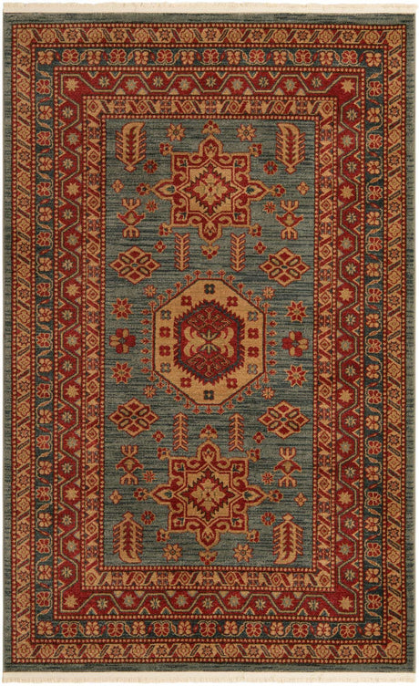 Light Blue 5' 1 x 8' Sahand Rectangle Area Rug Affordable Easy Clean Traditional Design Durable Carpet for Home Interior Design Living Room Dining Office for Sale at Rug Engine