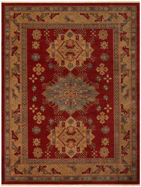 Red 10' x 13' 1 Sahand Rectangle Area Rug Affordable Easy Clean Traditional Design Durable Carpet for Home Interior Design Living Room Dining Office for Sale at Rug Engine
