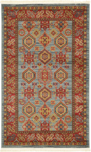 Light Blue 3' 1 x 5' 3 Sahand Rectangle Area Rug Affordable Easy Clean Traditional Design Durable Carpet for Home Interior Design Living Room Dining Office for Sale at Rug Engine