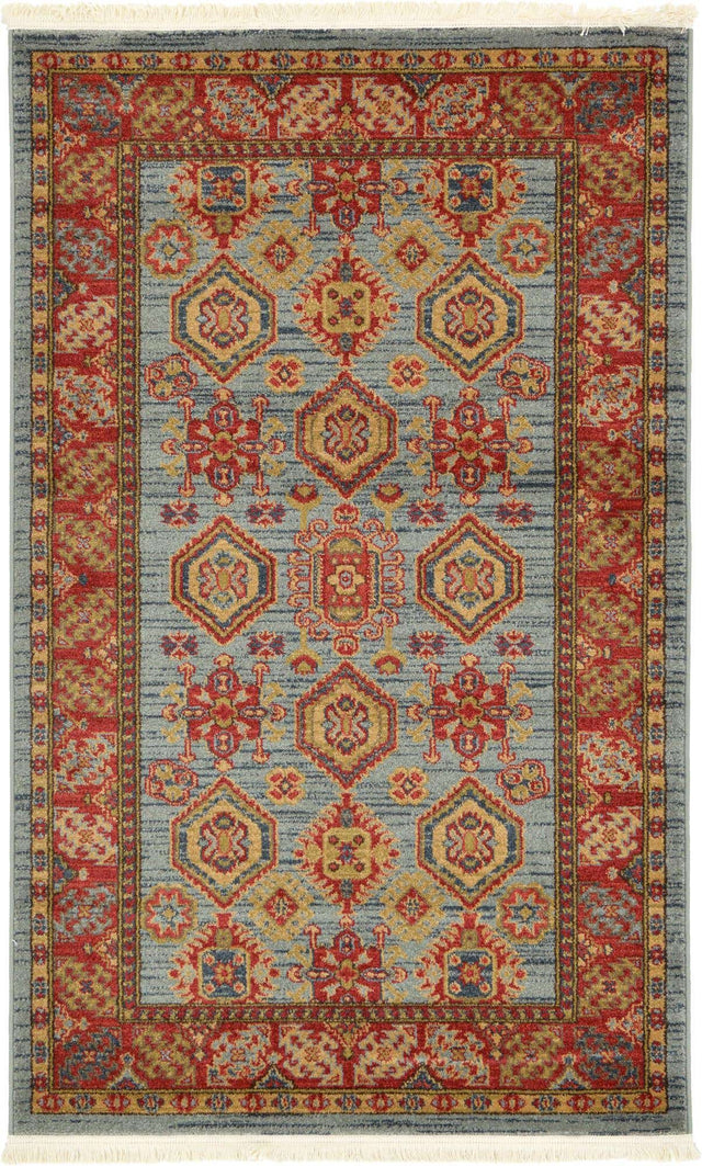 Light Blue 3' 1 x 5' 3 Sahand Rectangle Area Rug Affordable Easy Clean Traditional Design Durable Carpet for Home Interior Design Living Room Dining Office for Sale at Rug Engine