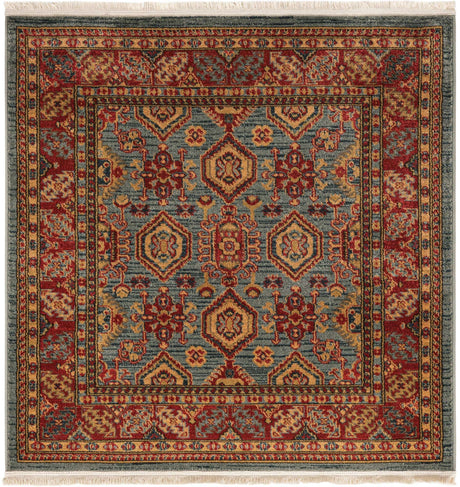 Light Blue 4' 1 x 4' 1 Sahand Square Area Rug Affordable Easy Clean Traditional Design Durable Carpet for Home Interior Design Living Room Dining Office for Sale at Rug Engine