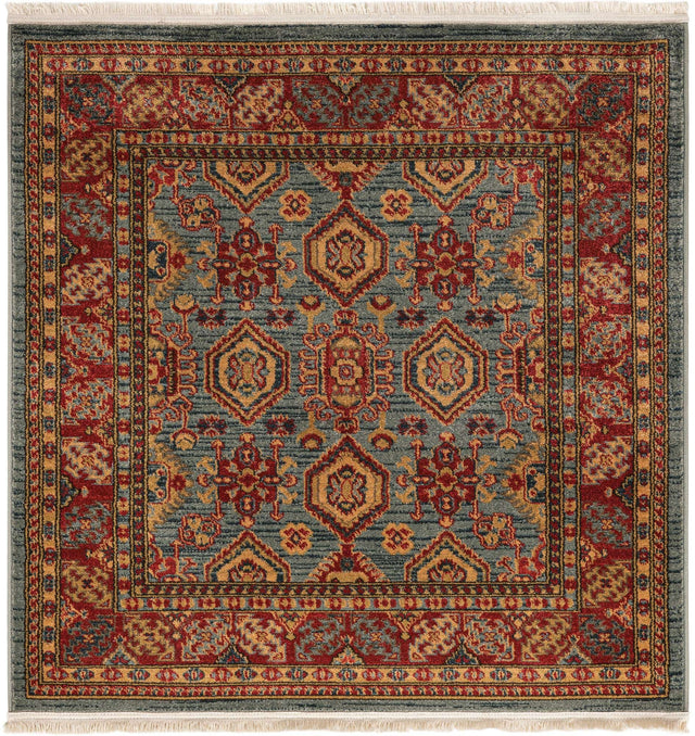 Light Blue 4' 1 x 4' 1 Sahand Square Area Rug Affordable Easy Clean Traditional Design Durable Carpet for Home Interior Design Living Room Dining Office for Sale at Rug Engine