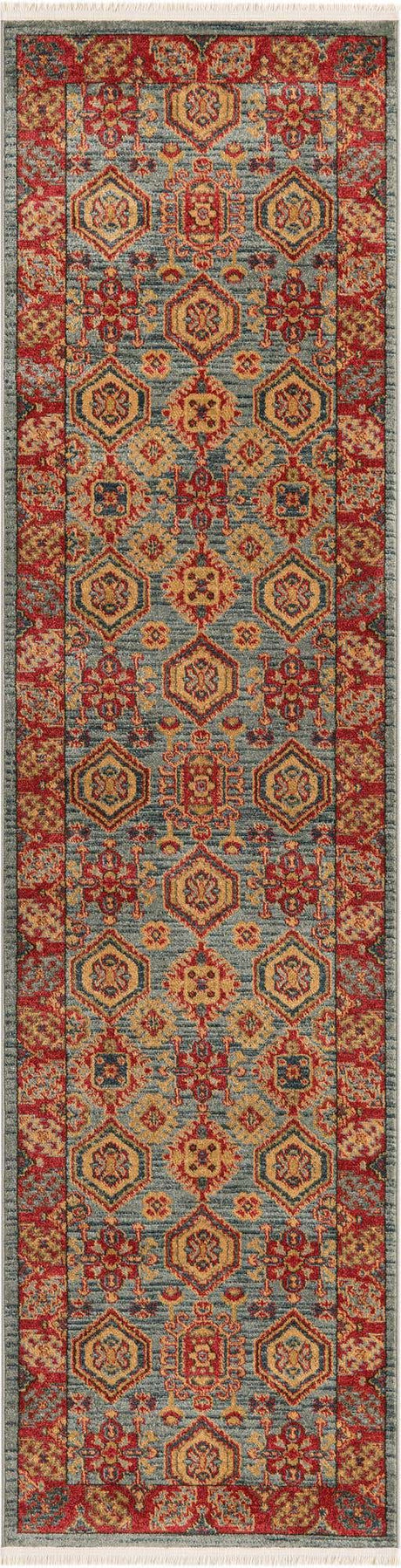 Light Blue 2' 7 x 10' Sahand Runner Area Rug Affordable Easy Clean Traditional Design Durable Carpet for Home Interior Design Living Room Dining Office for Sale at Rug Engine