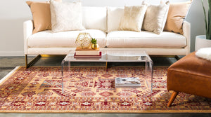Beige 5' 1 x 8' Sahand Rectangle Area Rug Affordable Easy Clean Traditional Design Durable Carpet for Home Interior Design Living Room Dining Office for Sale at Rug Engine