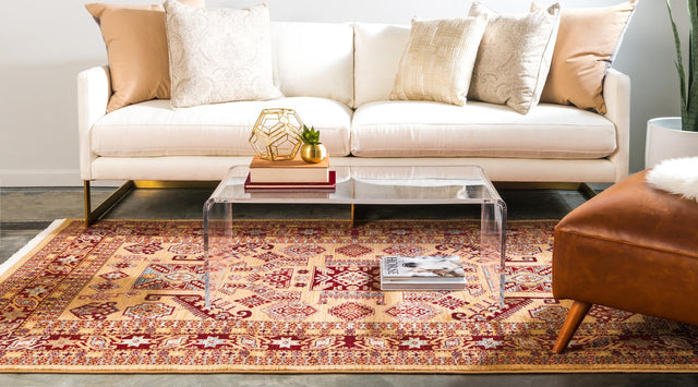 Beige 5' 1 x 8' Sahand Rectangle Area Rug Affordable Easy Clean Traditional Design Durable Carpet for Home Interior Design Living Room Dining Office for Sale at Rug Engine