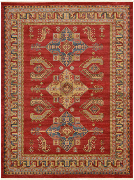 Red 9' x 12' Sahand Rectangle Area Rug Affordable Easy Clean Traditional Design Durable Carpet for Home Interior Design Living Room Dining Office for Sale at Rug Engine