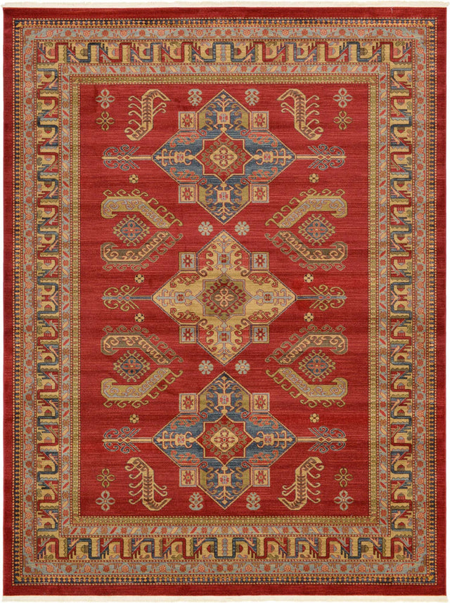 Red 9' x 12' Sahand Rectangle Area Rug Affordable Easy Clean Traditional Design Durable Carpet for Home Interior Design Living Room Dining Office for Sale at Rug Engine