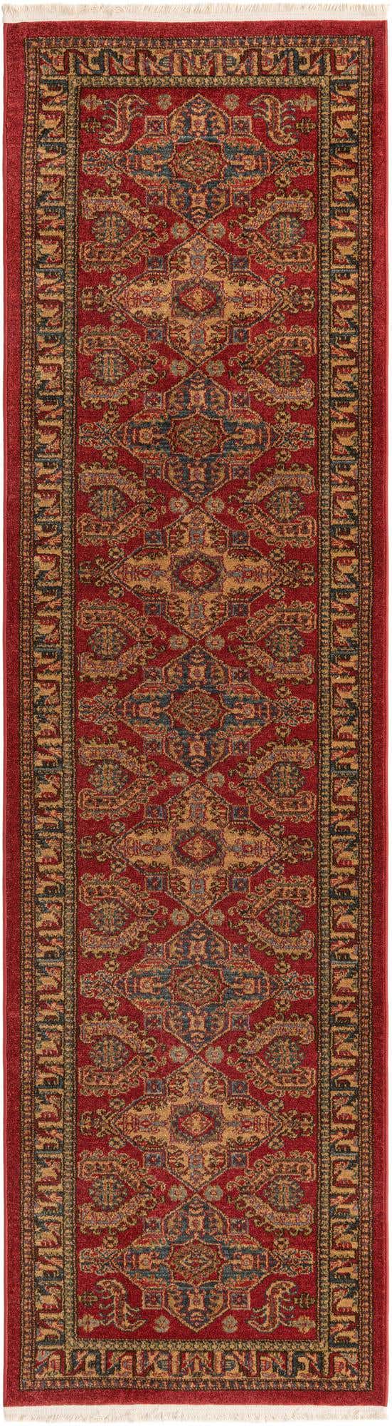 Red 2' 7 x 10' Sahand Runner Area Rug Affordable Easy Clean Traditional Design Durable Carpet for Home Interior Design Living Room Dining Office for Sale at Rug Engine
