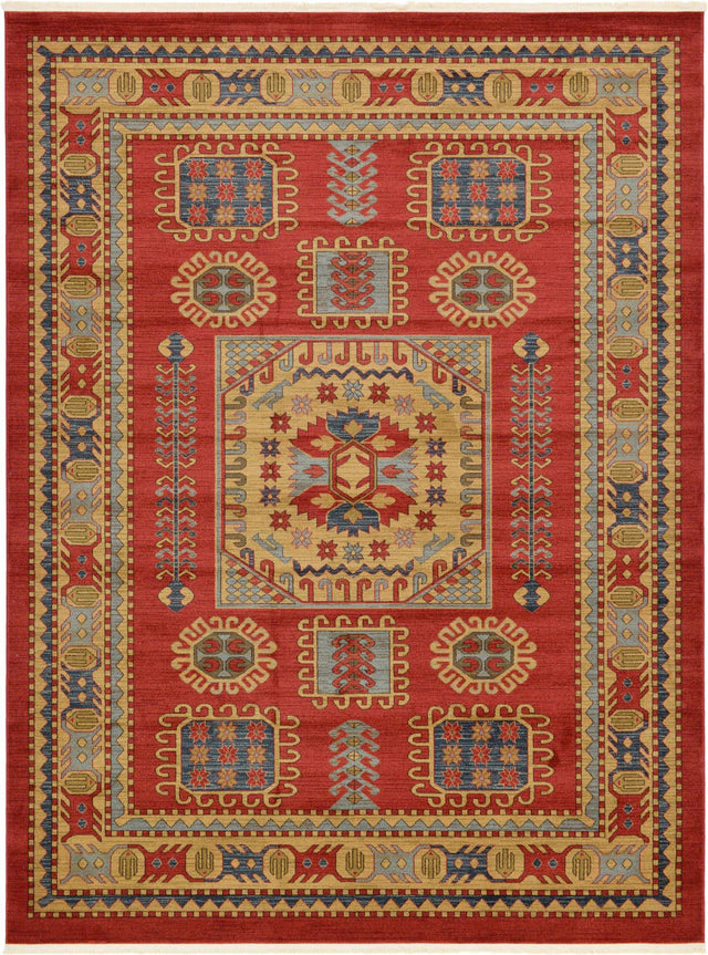 Red 9' x 12' Sahand Rectangle Area Rug Affordable Easy Clean Traditional Design Durable Carpet for Home Interior Design Living Room Dining Office for Sale at Rug Engine