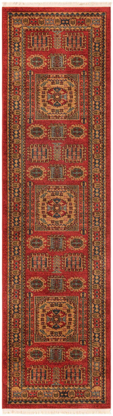 Red 2' 7 x 10' Sahand Runner Area Rug Affordable Easy Clean Traditional Design Durable Carpet for Home Interior Design Living Room Dining Office for Sale at Rug Engine