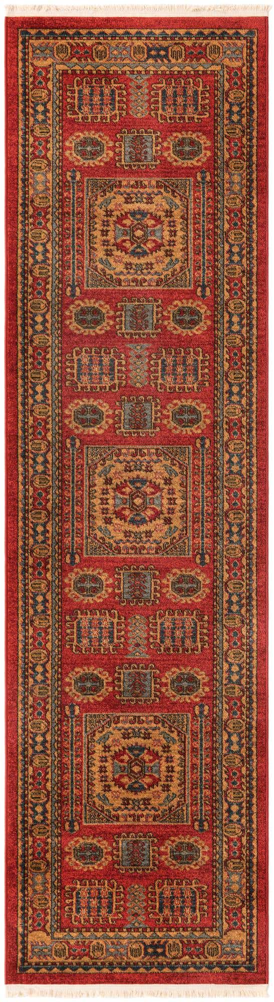 Red 2' 7 x 10' Sahand Runner Area Rug Affordable Easy Clean Traditional Design Durable Carpet for Home Interior Design Living Room Dining Office for Sale at Rug Engine