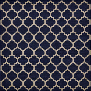 Dark Blue 10' x 10' Trellis Square Rug