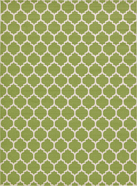 Light Green 7' 10 x 11' Trellis Rectangle Area Rug