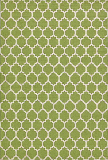 Light Green 6' 1 x 9' Trellis Rectangle Area Rug
