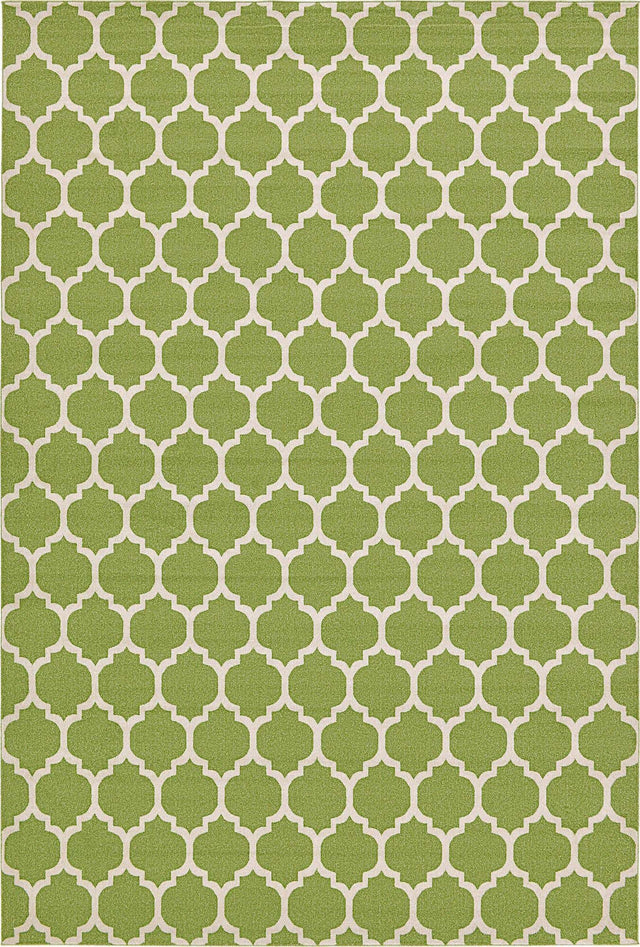 Light Green 6' 1 x 9' Trellis Rectangle Area Rug