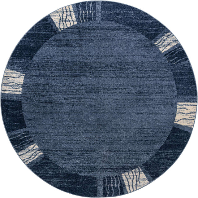 Light Blue 7' 10 x 7' 10 Del Mar Round Area Rug 100% Polypropylene Easy Clean Stain Resistant Vivid Modern Carpet Mat for Home Decor Interior Designing for Sale at Rug Engine