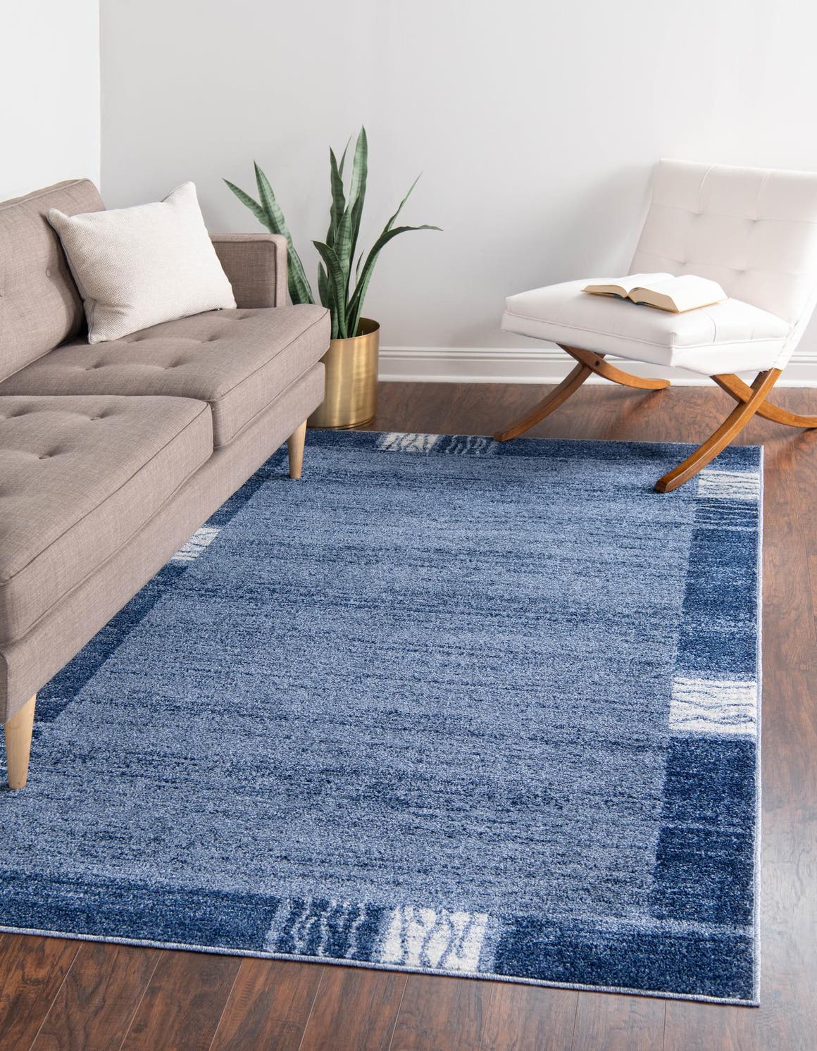 Light Blue 6' 1 x 9' Del Mar Rectangle Area Rug 100% Polypropylene Easy Clean Stain Resistant Vivid Modern Carpet Mat for Home Decor Interior Designing for Sale at Rug Engine