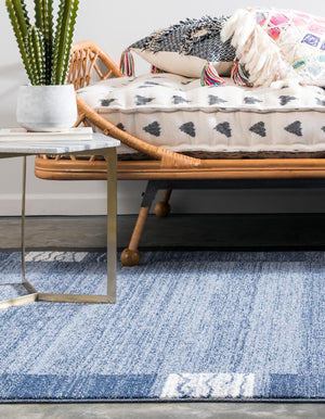 Light Blue 9' x 12' Del Mar Rectangle Area Rug 100% Polypropylene Easy Clean Stain Resistant Vivid Modern Carpet Mat for Home Decor Interior Designing for Sale at Rug Engine