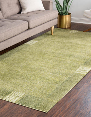 Light Green 7' 1 x 10' Del Mar Rectangle Area Rug 100% Polypropylene Easy Clean Stain Resistant Vivid Modern Carpet Mat for Home Decor Interior Designing for Sale at Rug Engine