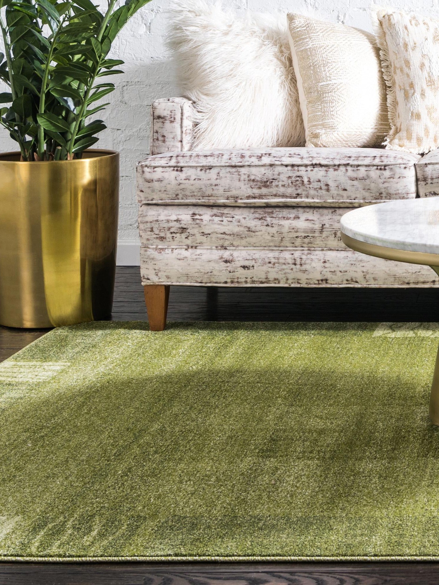 Light Green 3' 1 x 5' 3 Del Mar Rectangle Area Rug 100% Polypropylene Easy Clean Stain Resistant Vivid Modern Carpet Mat for Home Decor Interior Designing for Sale at Rug Engine