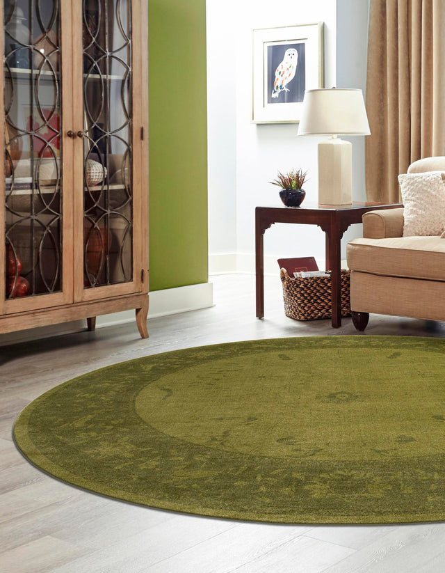 Green 12' 2 x 12' 2 La Jolla Round Area Rug 100% Polypropylene Traditional Pattern Easy Clean Carpet for Living, Dining, Bedroom, Office for Sale at Rug Engine