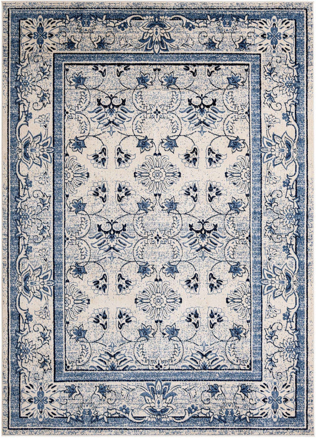 Ivory Blue 8' x 11' La Jolla Rectangle Rug