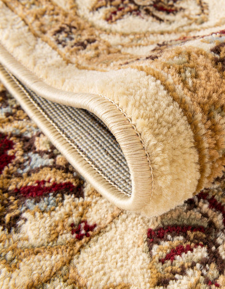Cream 7' 10 x 7' 10 Voyage Round Area Rug Persian Inspired Classic Traditional Design Durable Carpet Mat for Home Interior Design for Sale at Rug Engine