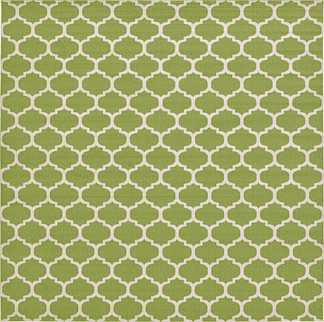Light Green 10' x 10' Trellis Square Area Rug