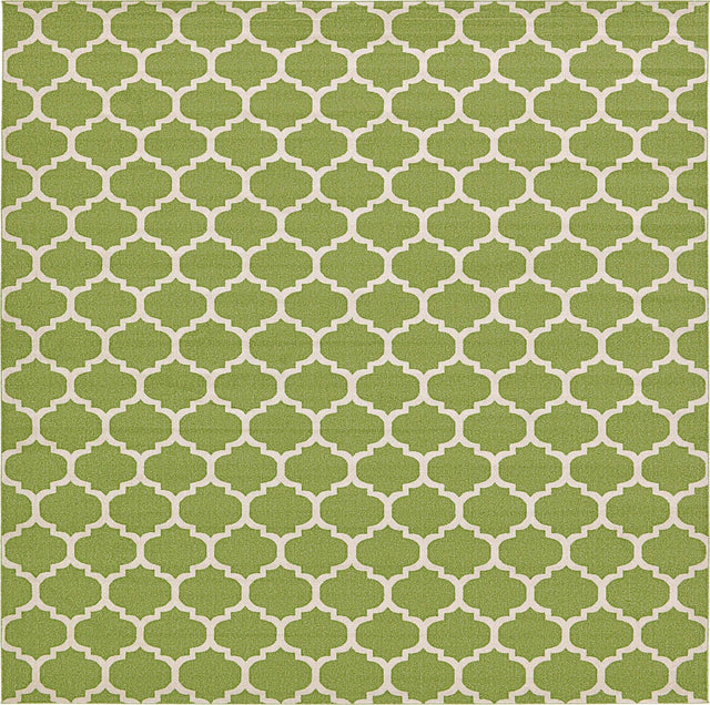 Light Green 10' x 10' Trellis Square Rug