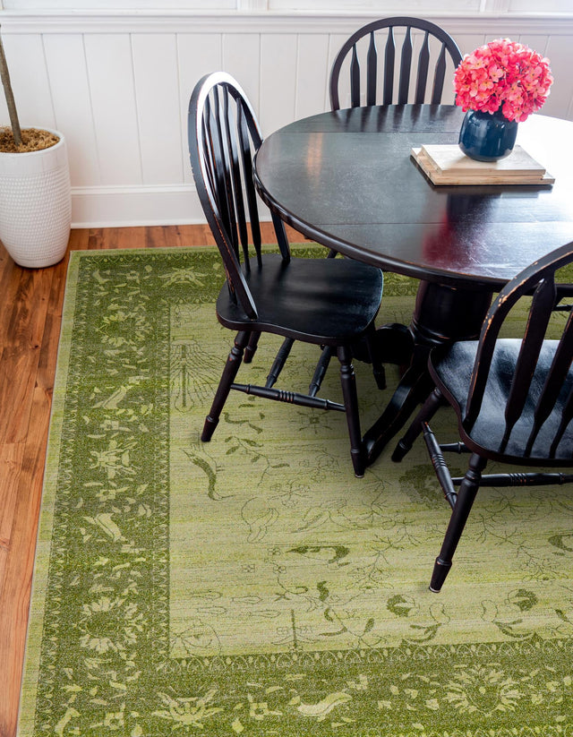Light Green 10' x 10' La Jolla Square Area Rug 100% Polypropylene Traditional Pattern Easy Clean Carpet for Living, Dining, Bedroom, Office for Sale at Rug Engine