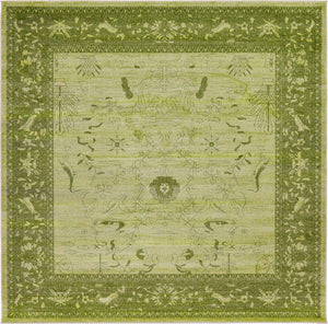 Light Green 10' x 10' La Jolla Square Area Rug 100% Polypropylene Traditional Pattern Easy Clean Carpet for Living, Dining, Bedroom, Office for Sale at Rug Engine