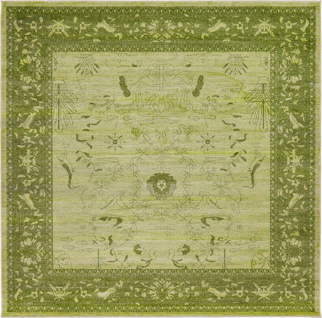 Light Green 10' x 10' La Jolla Square Area Rug 100% Polypropylene Traditional Pattern Easy Clean Carpet for Living, Dining, Bedroom, Office for Sale at Rug Engine