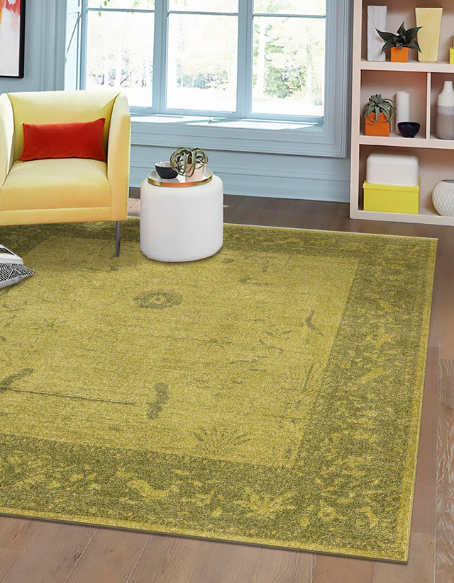 Green 10' x 10' La Jolla Square Area Rug 100% Polypropylene Traditional Pattern Easy Clean Carpet for Living, Dining, Bedroom, Office for Sale at Rug Engine