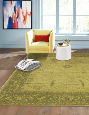 Green 10' x 10' La Jolla Square Area Rug 100% Polypropylene Traditional Pattern Easy Clean Carpet for Living, Dining, Bedroom, Office for Sale at Rug Engine