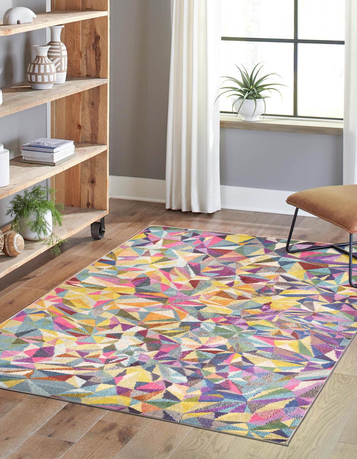 Multicolor 7' 1 x 10' Estrella Rectangle Area Rug 100% Polypropylene Non-Shedding Stain Resistant Carpet Colorful Modern Abstract Design Easy Clean for Home Decor for Sale at Rug Engine