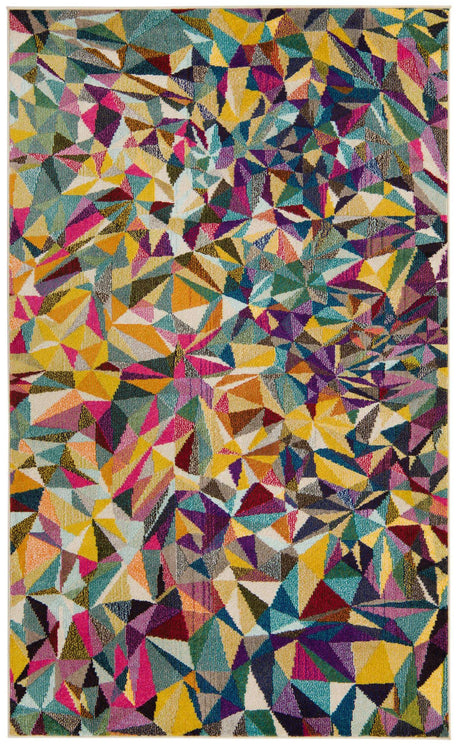Multicolor 5' 1 x 8' Estrella Rectangle Area Rug 100% Polypropylene Non-Shedding Stain Resistant Carpet Colorful Modern Abstract Design Easy Clean for Home Decor for Sale at Rug Engine