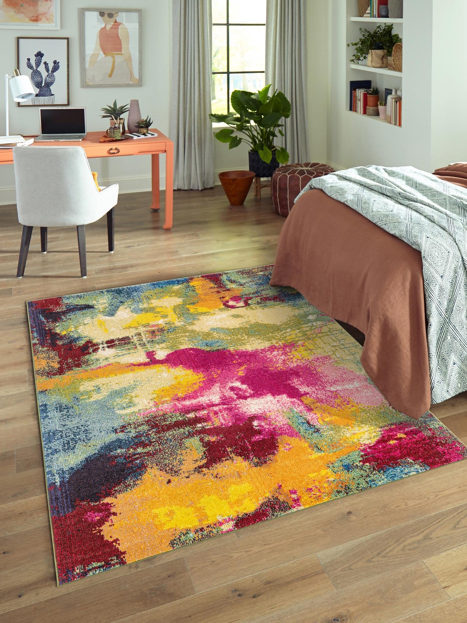 Multicolor 2' x 3' 1 Estrella Rectangle Area Rug 100% Polypropylene Non-Shedding Stain Resistant Carpet Colorful Modern Abstract Design Easy Clean for Home Decor for Sale at Rug Engine