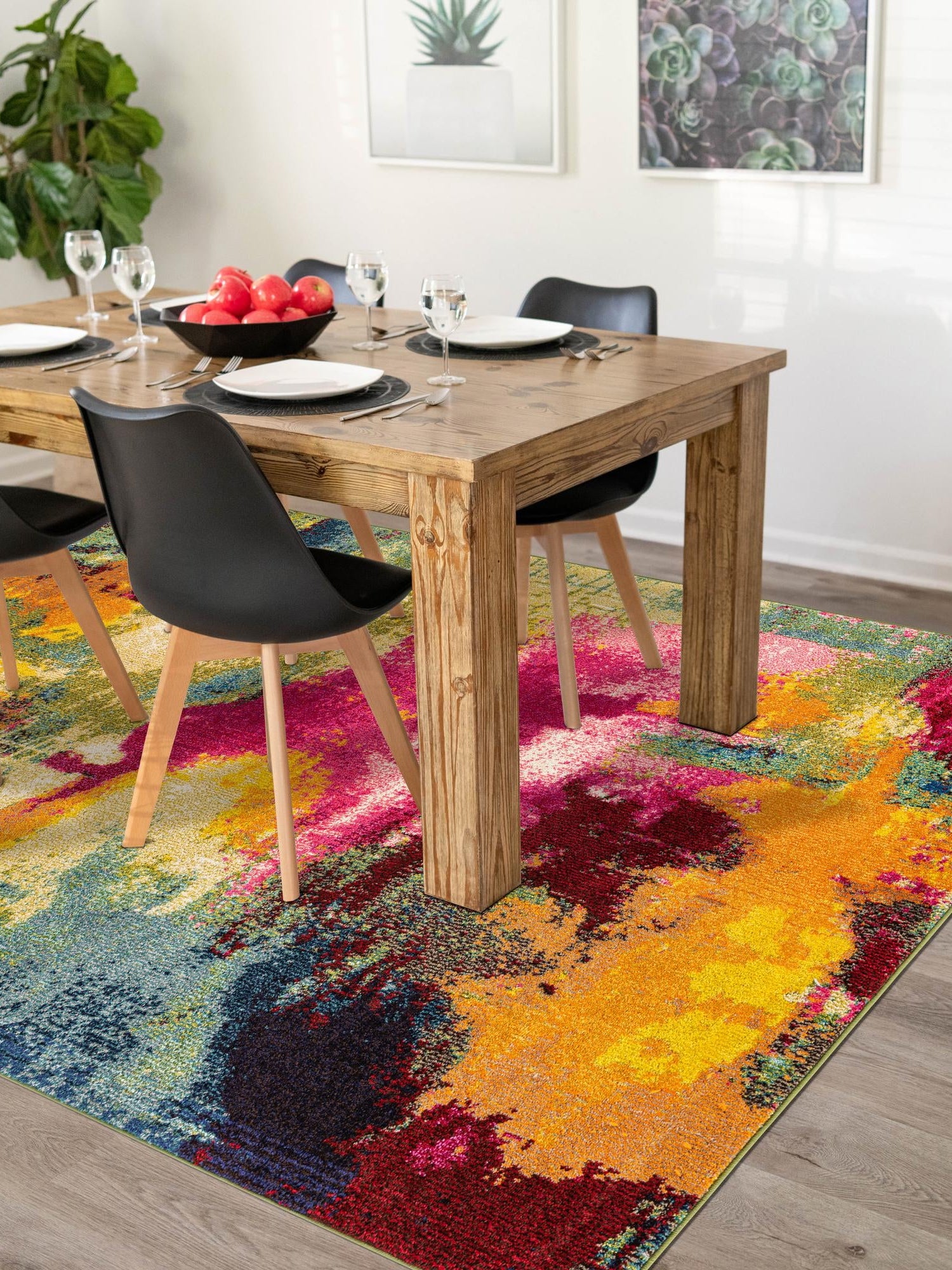 Multicolor 6' 1 x 9' Estrella Rectangle Area Rug 100% Polypropylene Non-Shedding Stain Resistant Carpet Colorful Modern Abstract Design Easy Clean for Home Decor for Sale at Rug Engine